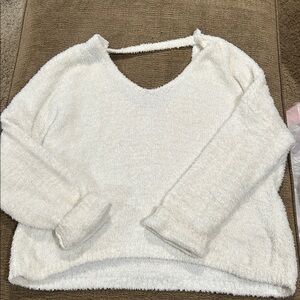 Cozy White Fuzzy Sweater